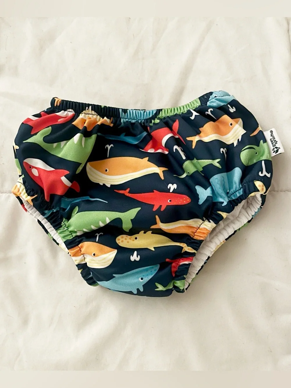 Reusable Swim Diaper Cover with Colorful Whale Print - Kids Accessories